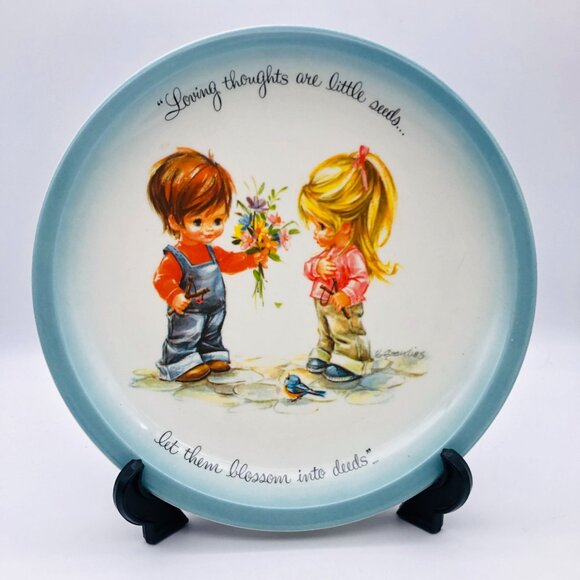 Vtg 70s Gigi Collectible Plate "Loving Thoughts Are Little Seeds" B. Grandelis - Picture 1 of 8